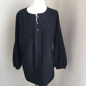 George Long Sleeves Breast Pocket Top 1X/16W